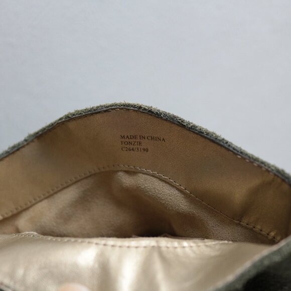 Adrienne Vittadini Fonzie Olive Western Suede Heeled Booties Size 8.5 - Picture 12 of 15